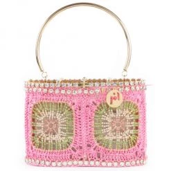Rosantica Holli Macramè Crystal-Embellished Top Handle Bag