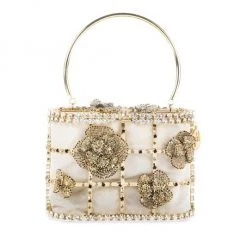 Rosantica Holli Flower Crystal-Embellished Top Handle Bag