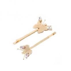 Rosantica Melitea Goldtone Faux Crystal Butterfly 2-Piece Hair Pin Set