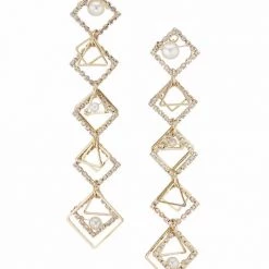 Rosantica And Giuseppe Zanotti shop 37 Rosantica Goldtone, Faux Pearl & Crystal Geometric Drop Earrings