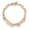 Rosantica Zeus Goldtone Faux Crystal Round Chain Necklace