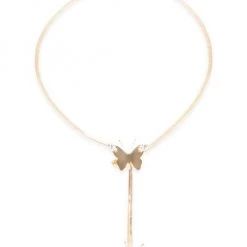 Rosantica Melitea Goldtone Faux Crystal Butterfly Lariat Necklace