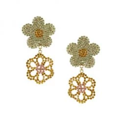 Rosantica Fiordaliso Daisy Faux Crystal Drop Earrings