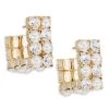 Rosantica Polka Goldtone, Crystal, & Resin Pearl Squared Hoop Earrings