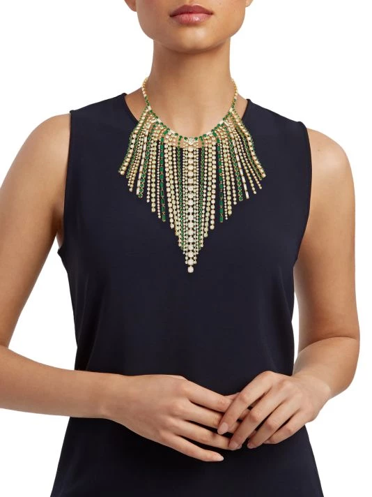 Rosantica Amanda Goldtone & Crystal Fringe Collar Necklace 2 Rosantica Amanda Goldtone & Crystal Fringe Collar Necklace - Image 2