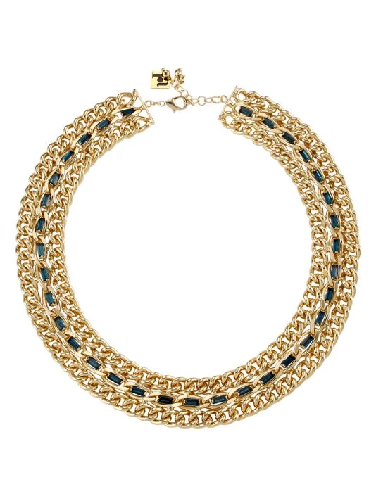 Rosantica Greca Goldtone & Crystal Collar Necklace 1 Rosantica Greca Goldtone & Crystal Collar Necklace