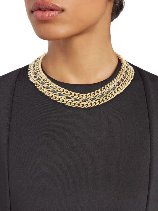 Rosantica Greca Goldtone & Crystal Collar Necklace 2 Rosantica Greca Goldtone & Crystal Collar Necklace - Image 2