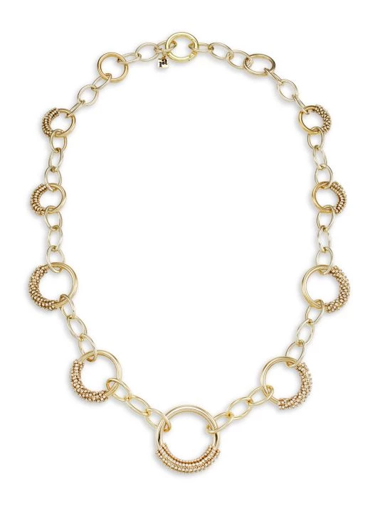 Rosantica Circo Goldtone & Crystal Chain Necklace 1 Rosantica Circo Goldtone & Crystal Chain Necklace