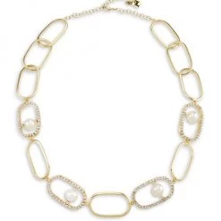 Rosantica Dedica Goldtone, Crystal, & Resin Pearl Chain Necklace