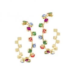 Rosantica Lucine Goldtone Faux Crystal Hoop Earrings