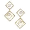 Rosantica Zelda Goldtone, Faux Pearl, & Crystal Geometric Drop Earrings