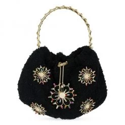 Anna Dello Russo X Rosantica Fatale Luminaria Crystal-Embellished Tweed Top Handle Bag