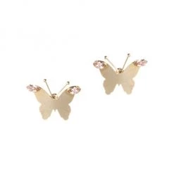 Rosantica Melitea Goldtone Faux Crystal Butterfly Stud Earrings