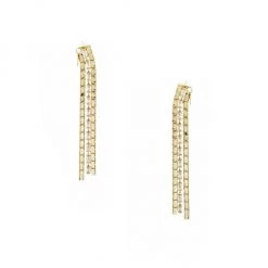 Rosantica Clara Goldtone & Crystals Long Fringe Earrings