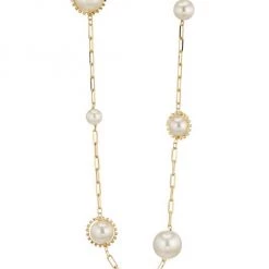 Rosantica Satelliti Goldtone, Faux Pearl, & Crystal Paper-Clip-Chain Necklace
