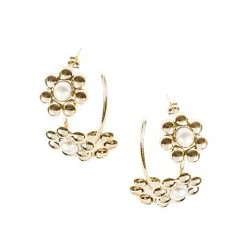 Rosantica Petalo Goldtone & Faux Pearl Hoop Earrings