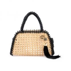 Rosantica Small Schultz Beaded Wicker Tote