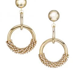 Rosantica Circo Goldtone & Crystal Clip-On Drop Earrings