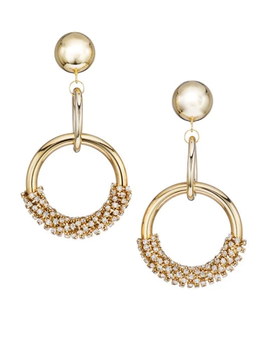 Rosantica Circo Goldtone & Crystal Clip-On Drop Earrings 1 Rosantica Circo Goldtone & Crystal Clip-On Drop Earrings