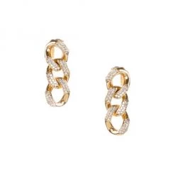Rosantica Athena Goldtone Faux Crystal Cuban Link Drop Earrings