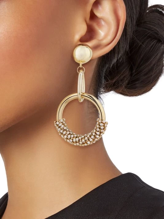 Rosantica Circo Goldtone & Crystal Clip-On Drop Earrings 2 Rosantica Circo Goldtone & Crystal Clip-On Drop Earrings - Image 2