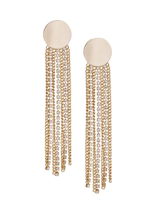 Rosantica Pois Goldtone & Crystal Fringe Earrings 1 Rosantica Pois Goldtone & Crystal Fringe Earrings