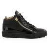 Giuseppe Zanotti Leather Zip Sneakers For Men Black