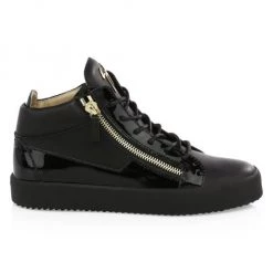 Giuseppe Zanotti Leather Zip Sneakers For Men Black