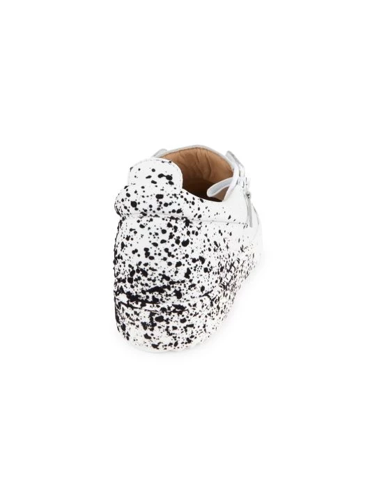 Giuseppe Zanotti Men's Birel Leather Flocked Low-Top Sneakers For Men Orange 3 Giuseppe Zanotti Men's Birel Leather Flocked Low-Top Sneakers For Men Orange - Image 3