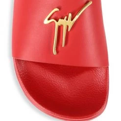 Giuseppe Zanotti Logo Leather Slide Sandals For Men Red -Rosantica And Giuseppe Zanotti shop unnamed file 302