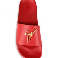 Giuseppe Zanotti Logo Leather Slide Sandals For Men Red -Rosantica And Giuseppe Zanotti shop unnamed file 303