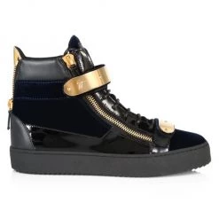 Giuseppe Zanotti Double-Bar Leather High-Top Sneakers For Men