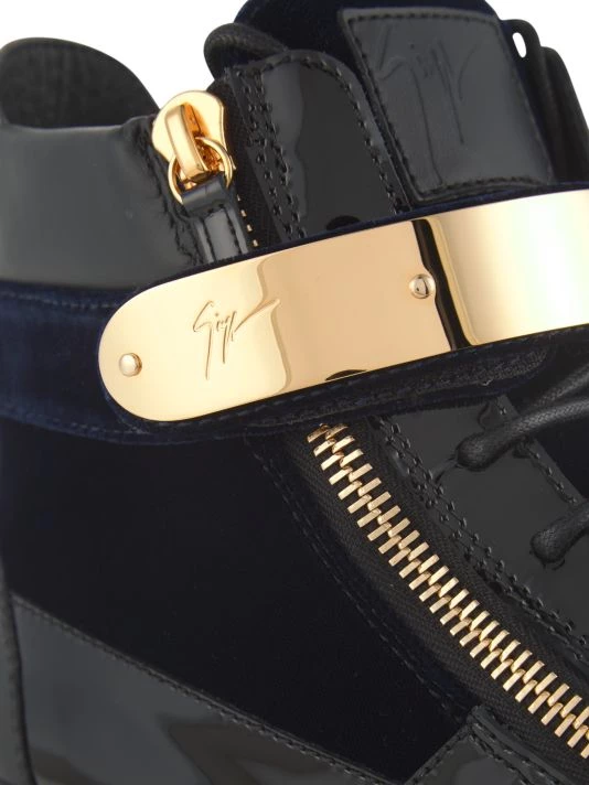 Giuseppe Zanotti Double-Bar Leather High-Top Sneakers For Men 6 Giuseppe Zanotti Double-Bar Leather High-Top Sneakers For Men - Image 6