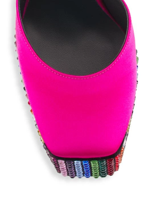 Giuseppe Zanotti New York Satin Embellished Platform Pumps Fuchsia 4 Giuseppe Zanotti New York Satin Embellished Platform Pumps Fuchsia - Image 4