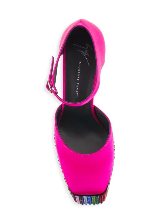 Giuseppe Zanotti New York Satin Embellished Platform Pumps Fuchsia 5 Giuseppe Zanotti New York Satin Embellished Platform Pumps Fuchsia - Image 5