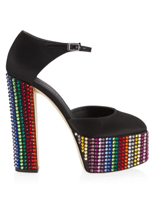 Giuseppe Zanotti New York Satin Embellished Platform Pumps Fuchsia 8 Giuseppe Zanotti New York Satin Embellished Platform Pumps Fuchsia - Image 8