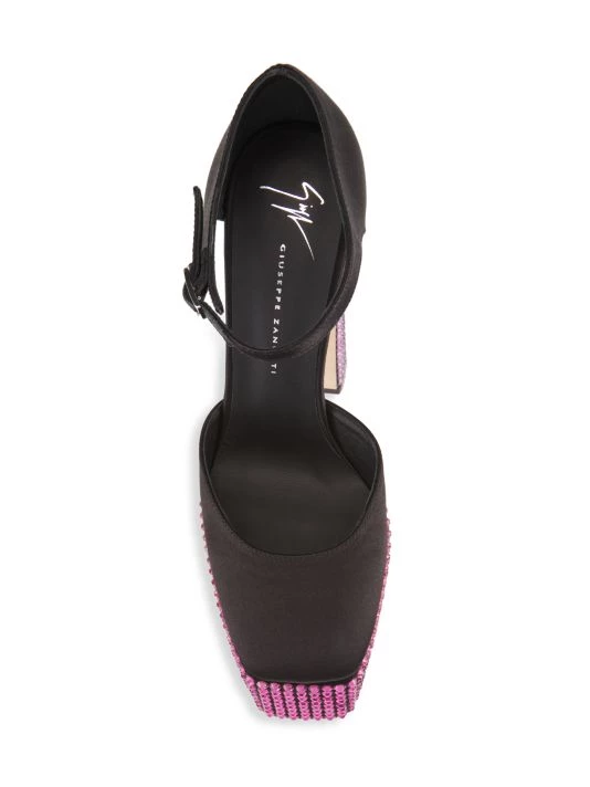 Giuseppe Zanotti New York Satin Embellished Platform Pumps Gold 5 Giuseppe Zanotti New York Satin Embellished Platform Pumps Gold - Image 5