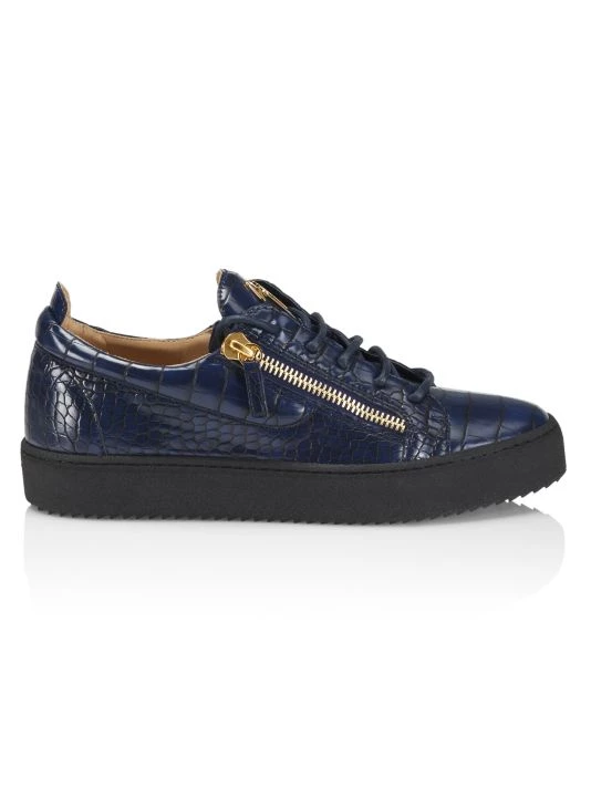 Giuseppe Zanotti Maylondon Embossed Leather Low-Top Sneakers For Men 1 Giuseppe Zanotti Maylondon Embossed Leather Low-Top Sneakers For Men