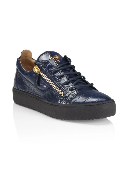 Giuseppe Zanotti Maylondon Embossed Leather Low-Top Sneakers For Men 2 Giuseppe Zanotti Maylondon Embossed Leather Low-Top Sneakers For Men - Image 2
