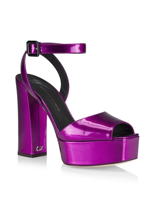 Giuseppe Zanotti Blasvegas Metallic Leather Platform Sandals 2 Giuseppe Zanotti Blasvegas Metallic Leather Platform Sandals - Image 2