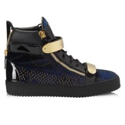 Rosantica And Giuseppe Zanotti shop 30 Giuseppe Zanotti Maylondon Velvet & Patent Leather High-Top Sneakers For Men