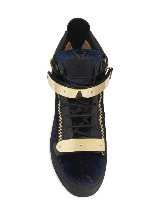 Giuseppe Zanotti Maylondon Velvet & Patent Leather High-Top Sneakers For Men 5 Giuseppe Zanotti Maylondon Velvet & Patent Leather High-Top Sneakers For Men - Image 5