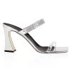 Giuseppe Zanotti Vanilla 85 Metallic Leather Mules Silver