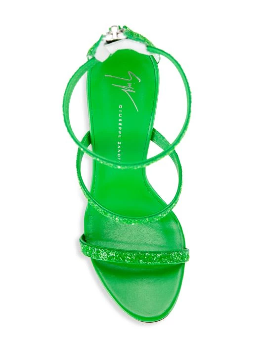Giuseppe Zanotti South 115 Glitter Strappy Sandals Kiwi 5 Giuseppe Zanotti South 115 Glitter Strappy Sandals Kiwi - Image 5