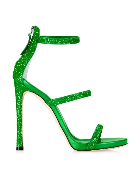 Giuseppe Zanotti South 115 Glitter Strappy Sandals Kiwi 8 Giuseppe Zanotti South 115 Glitter Strappy Sandals Kiwi - Image 8