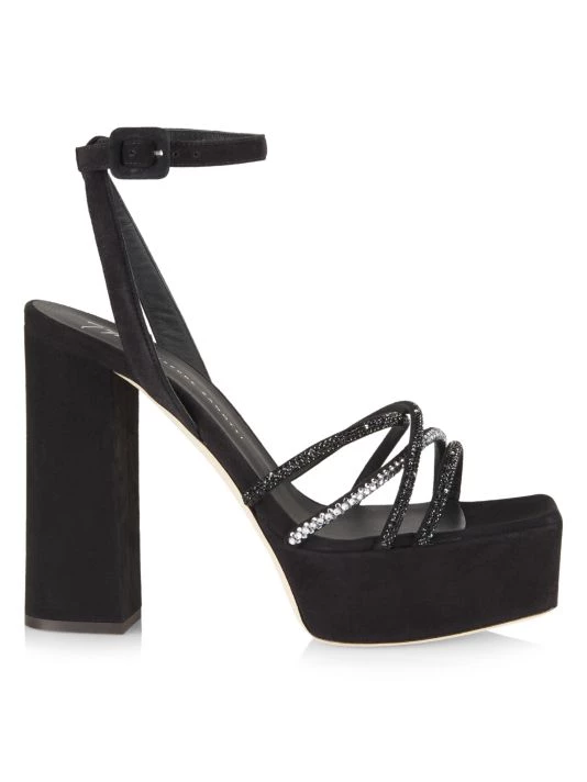 Giuseppe Zanotti Blasvegas Embellished Suede Platform Sandals Nero 1 Giuseppe Zanotti Blasvegas Embellished Suede Platform Sandals Nero