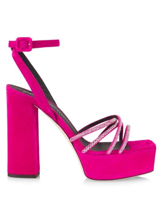 Giuseppe Zanotti Blasvegas Embellished Suede Platform Sandals Nero 2 Giuseppe Zanotti Blasvegas Embellished Suede Platform Sandals Nero - Image 2