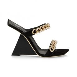 Giuseppe Zanotti Tutankamon Sculpted Wedge Suede Sandals