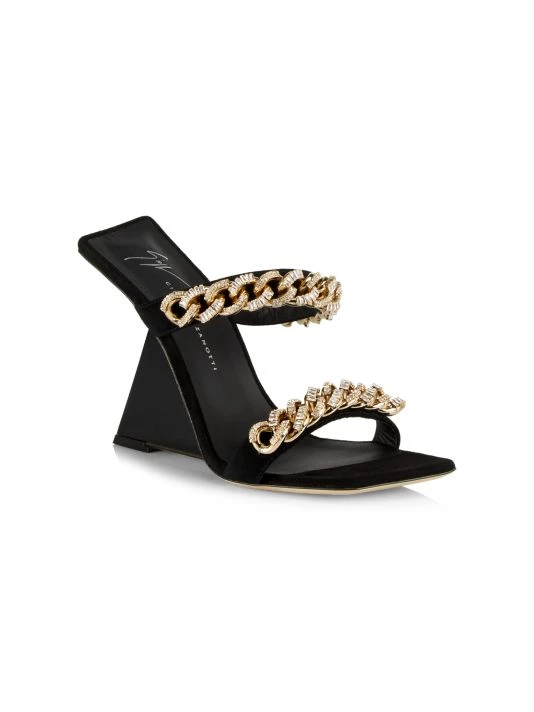 Giuseppe Zanotti Tutankamon Sculpted Wedge Suede Sandals 2 Giuseppe Zanotti Tutankamon Sculpted Wedge Suede Sandals - Image 2
