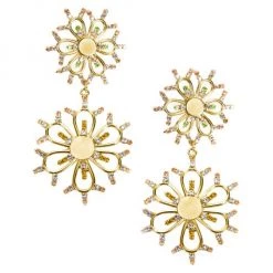 Rosantica Luminaria Goldtone & Crystal Medium Clip-On Drop Earrings